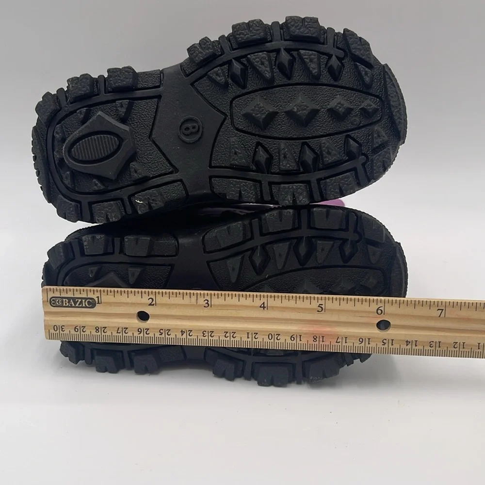 NWT Tundra Kids Thermal Snow Boots – Black/Purple Size 8 - Picture 7 of 15